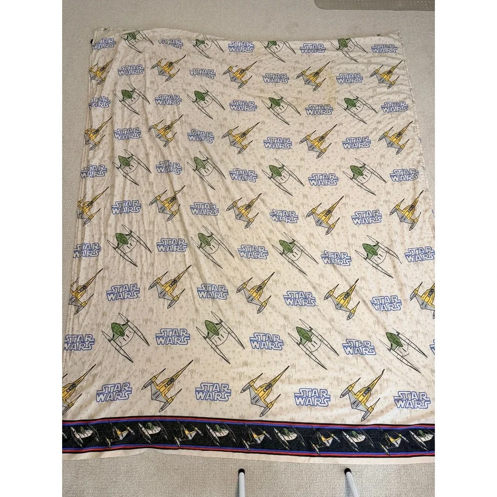 Star Wars Queen Bedding Sheet Set Naboo Bravo Squadron‎ Spaceships Vintage